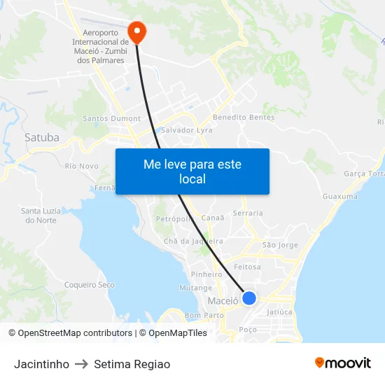 Jacintinho to Setima Regiao map
