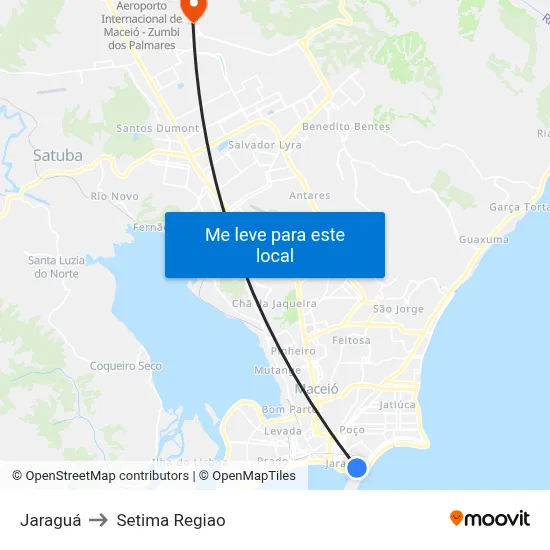 Jaraguá to Setima Regiao map