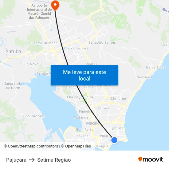 Pajuçara to Setima Regiao map