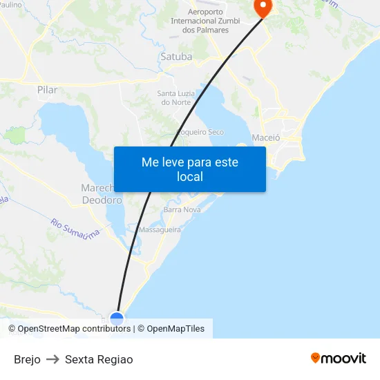 Brejo to Sexta Regiao map