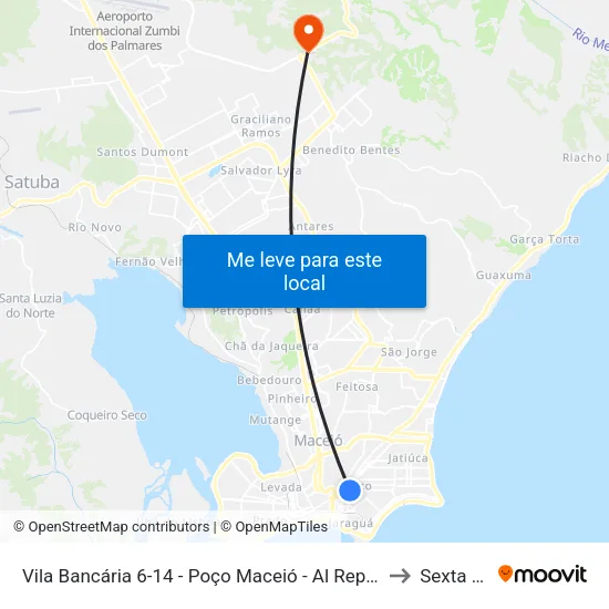 Vila Bancária 6-14 - Poço Maceió - Al República Federativa Do Brasil to Sexta Regiao map