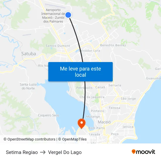 Setima Regiao to Vergel Do Lago map