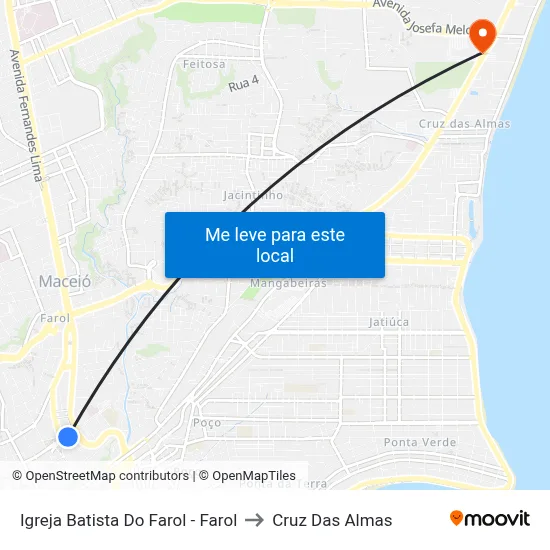 Igreja Batista Do Farol - Farol to Cruz Das Almas map