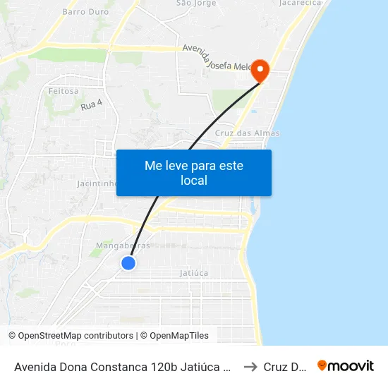 Avenida Dona Constanca 120b Jatiúca Maceió - Alagoas 57036-370 Brasil to Cruz Das Almas map