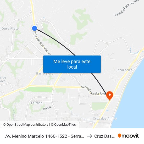 Av. Menino Marcelo 1460-1522 - Serraria Maceió - Al Brazil to Cruz Das Almas map