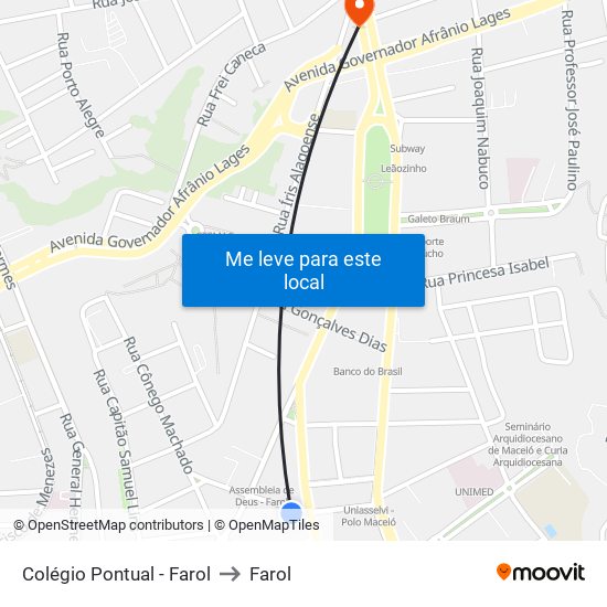 Colégio Pontual - Farol to Farol map