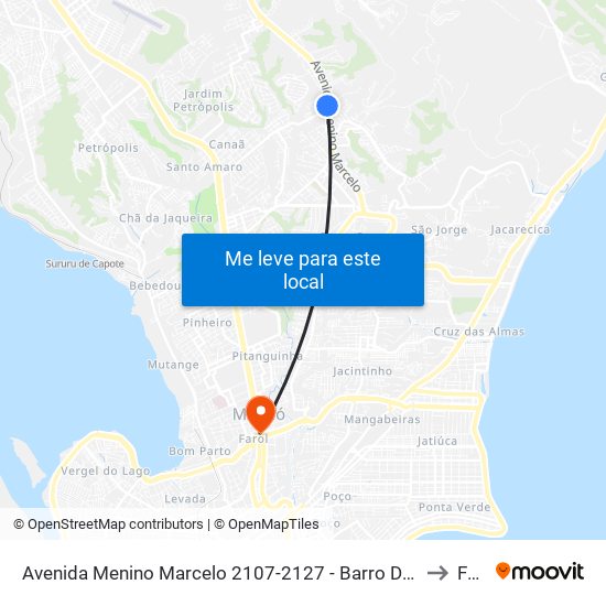 Avenida Menino Marcelo 2107-2127 - Barro Duro Maceió - Al Brasil to Farol map