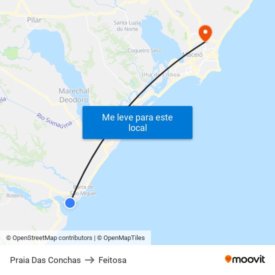 Praia Das Conchas to Feitosa map