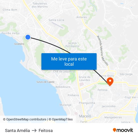 Santa Amélia to Feitosa map