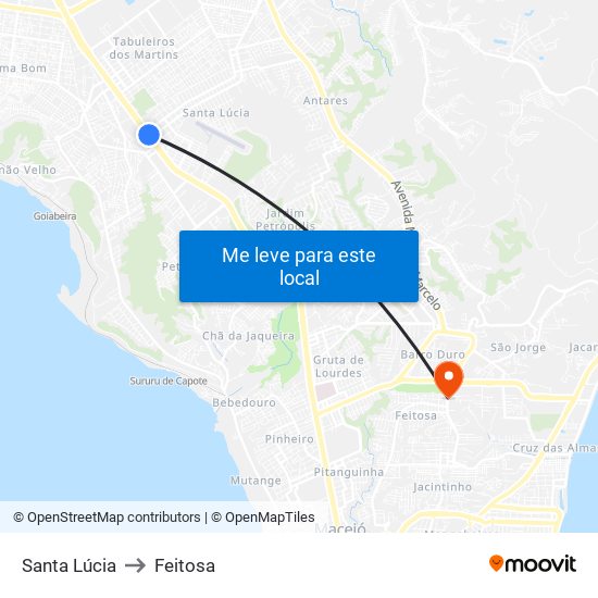 Santa Lúcia to Feitosa map