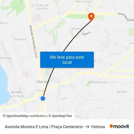 Avenida Moreira E Lima | Praça Centenário to Feitosa map