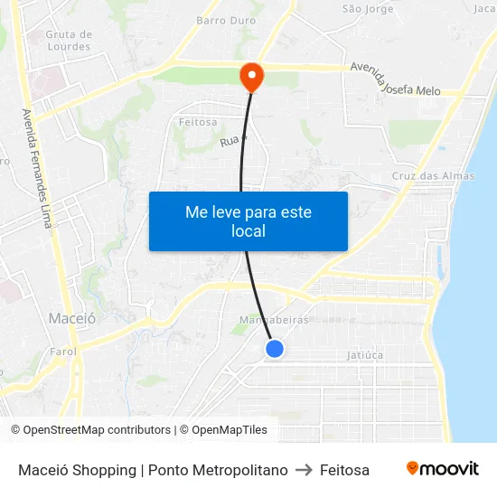 Maceió Shopping | Ponto Metropolitano to Feitosa map