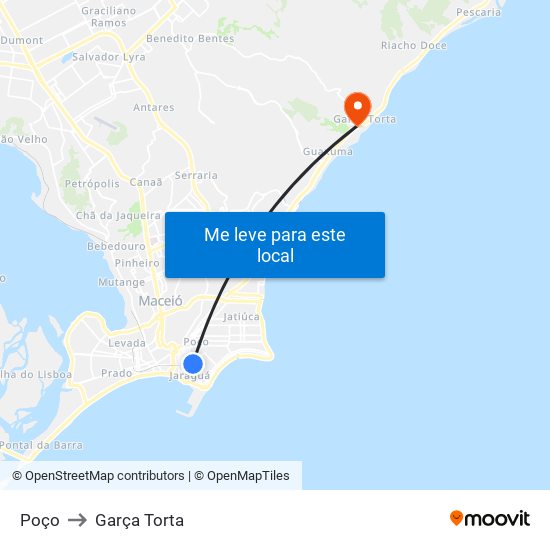 Poço to Garça Torta map