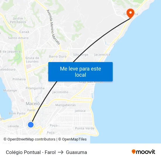 Colégio Pontual - Farol to Guaxuma map