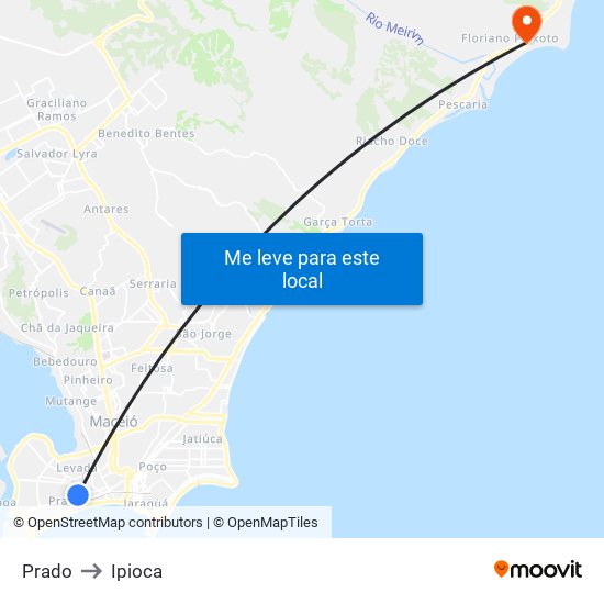 Prado to Ipioca map