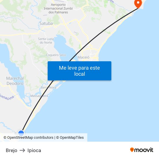 Brejo to Ipioca map