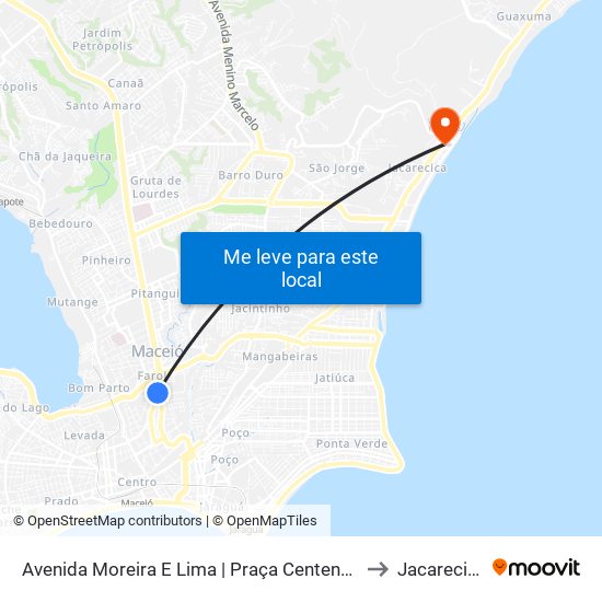 Avenida Moreira E Lima | Praça Centenário to Jacarecica map