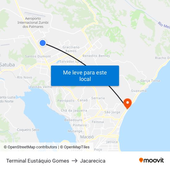 Terminal Eustáquio Gomes to Jacarecica map