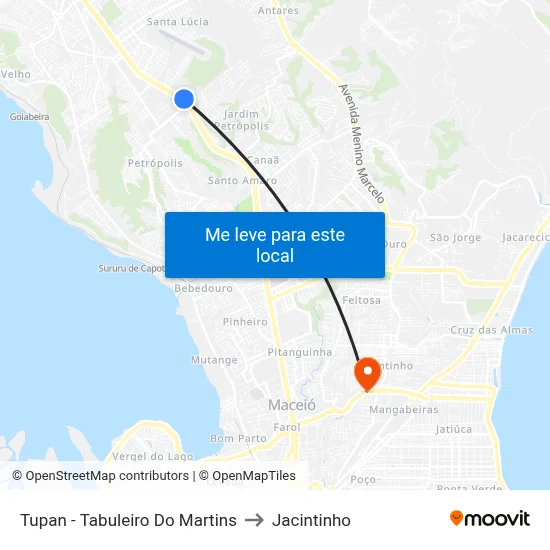 Tupan - Tabuleiro Do Martins to Jacintinho map
