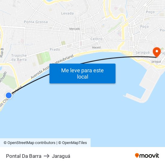 Pontal Da Barra to Jaraguá map