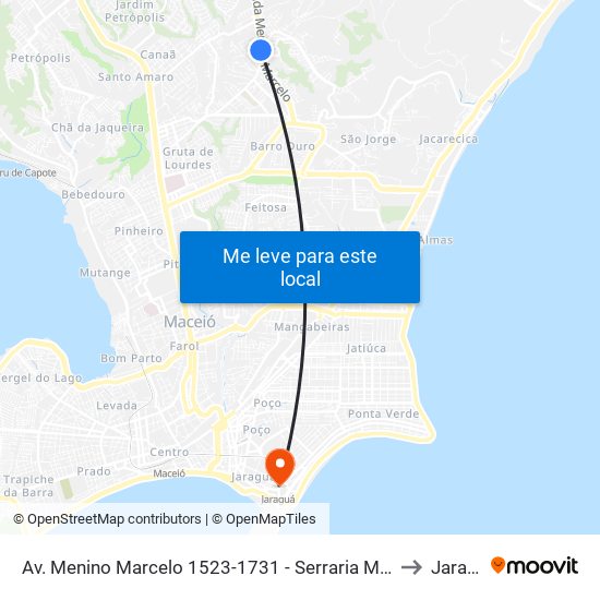 Av. Menino Marcelo 1523-1731 - Serraria Maceió - Al Brazil to Jaraguá map