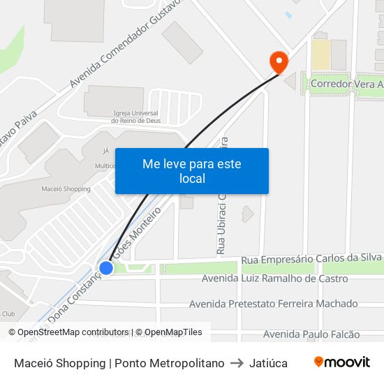 Maceió Shopping | Ponto Metropolitano to Jatiúca map