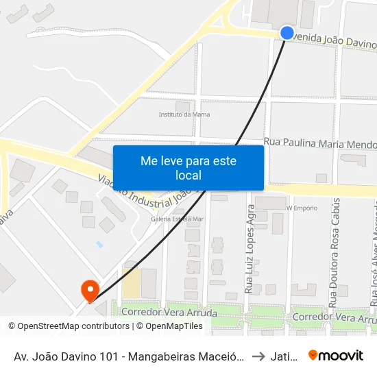 Av. João Davino 101 - Mangabeiras Maceió - Al Brasil to Jatiúca map