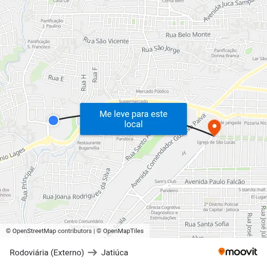 Rodoviária (Externo) to Jatiúca map