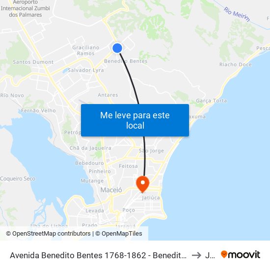 Avenida Benedito Bentes 1768-1862 - Benedito Bentes Maceió - Al 57084-800 República Federativa Do Brasil to Jatiúca map