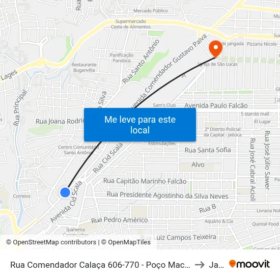 Rua Comendador Calaça 606-770 - Poço Maceió - Al República Federativa Do Brasil to Jatiúca map