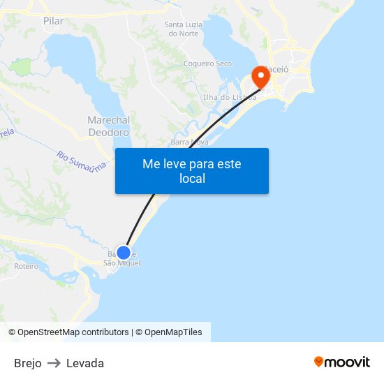 Brejo to Levada map
