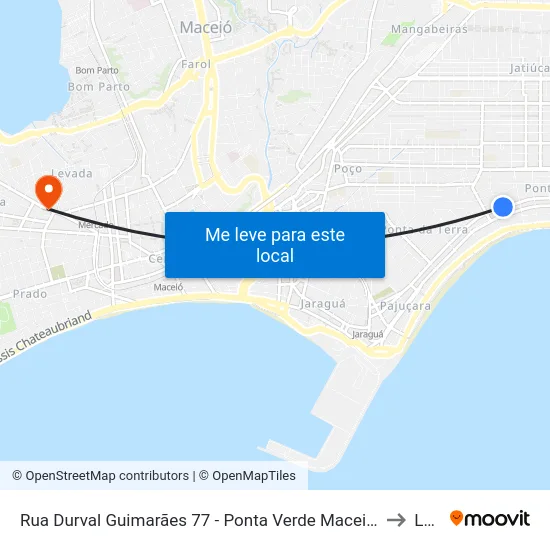 Rua Durval Guimarães 77 - Ponta Verde Maceió - Al 57035-060 República Federativa Do Brasil to Levada map