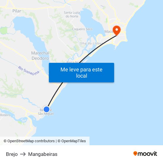 Brejo to Mangabeiras map