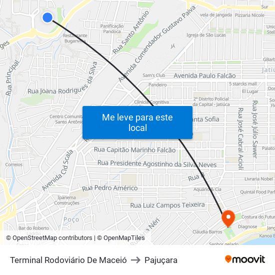 Terminal Rodoviário De Maceió to Pajuçara map