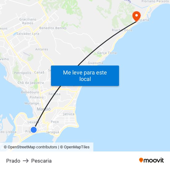 Prado to Pescaria map