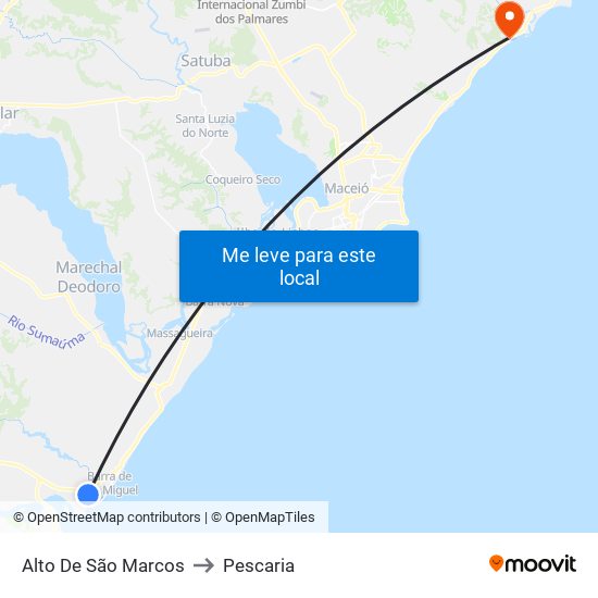 Alto De São Marcos to Pescaria map