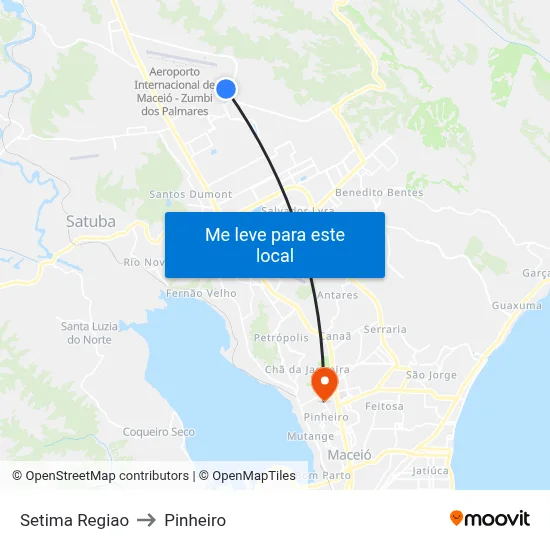 Setima Regiao to Pinheiro map