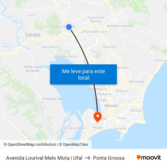 Avenida Lourival Melo Mota | Ufal to Ponta Grossa map