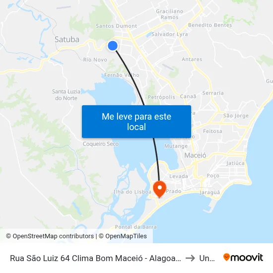 Rua São Luiz 64 Clima Bom Maceió - Alagoas 57060-260 Brasil to Uncisal map