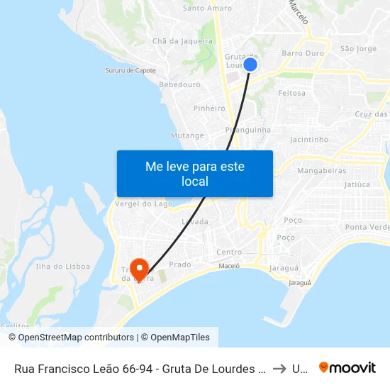 Rua Francisco Leão 66-94 - Gruta De Lourdes Maceió - Al República Federativa Do Brasil to Uncisal map