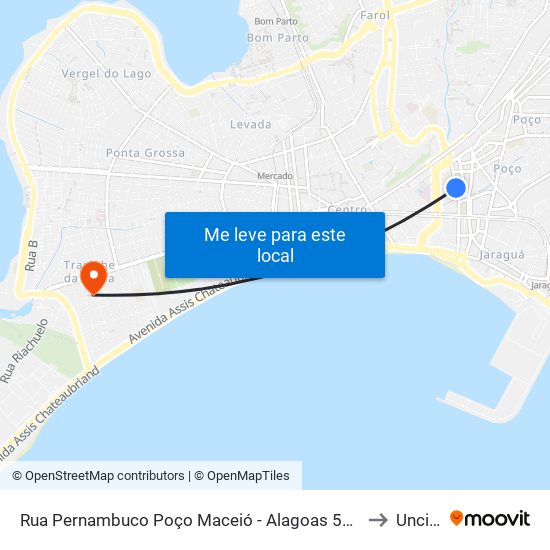 Rua Pernambuco Poço Maceió - Alagoas 57022 Brasil to Uncisal map