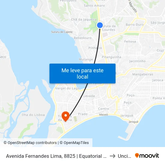 Avenida Fernandes Lima, 8825 | Equatorial Energia to Uncisal map