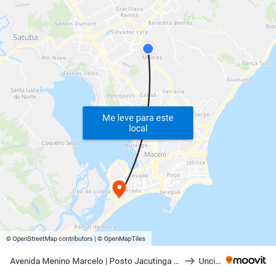 Avenida Menino Marcelo | Posto Jacutinga 5332-5472 to Uncisal map
