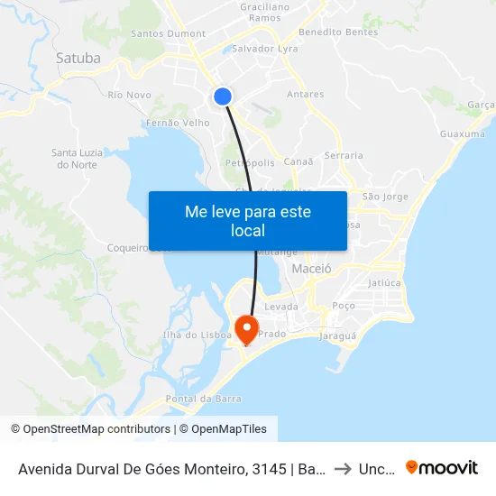 Avenida Durval De Góes Monteiro, 3145 | Banco Do Brasil to Uncisal map