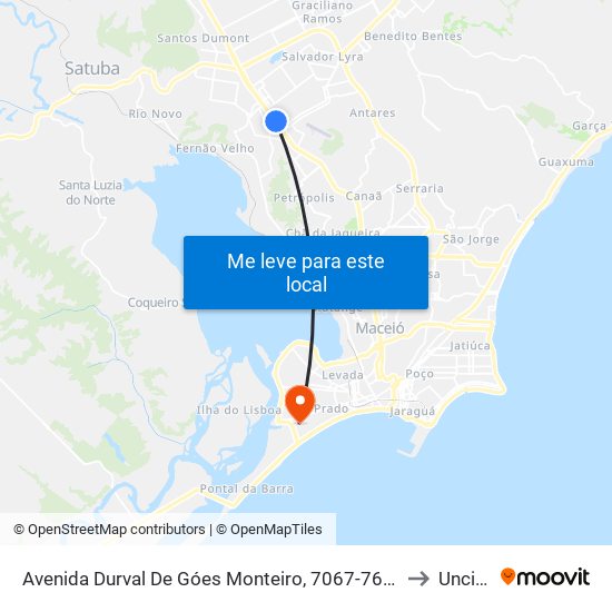 Avenida Durval De Góes Monteiro, 7067-7623 | Smtt to Uncisal map