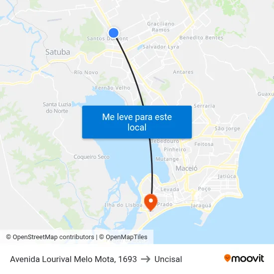 Avenida Lourival Melo Mota, 1693 to Uncisal map