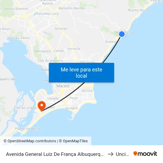 Avenida General Luiz De França Albuquerque, 13 to Uncisal map