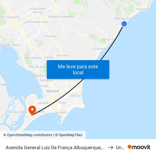 Avenida General Luiz De França Albuquerque, 128 | Mirante  (Sentido Litoral) to Uncisal map