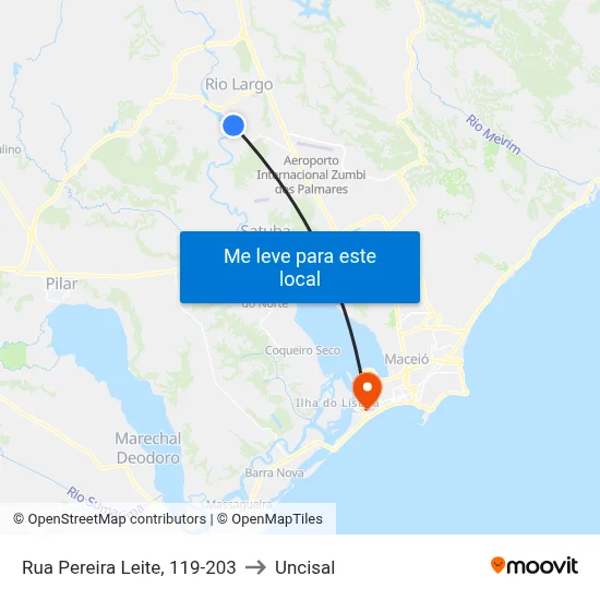 Rua Pereira Leite, 119-203 to Uncisal map