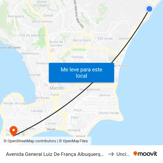 Avenida General Luiz De França Albuquerque, 4555 to Uncisal map